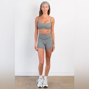 Vitality Cloud II Volley Short and Bra matching set Oxford stripe size medium